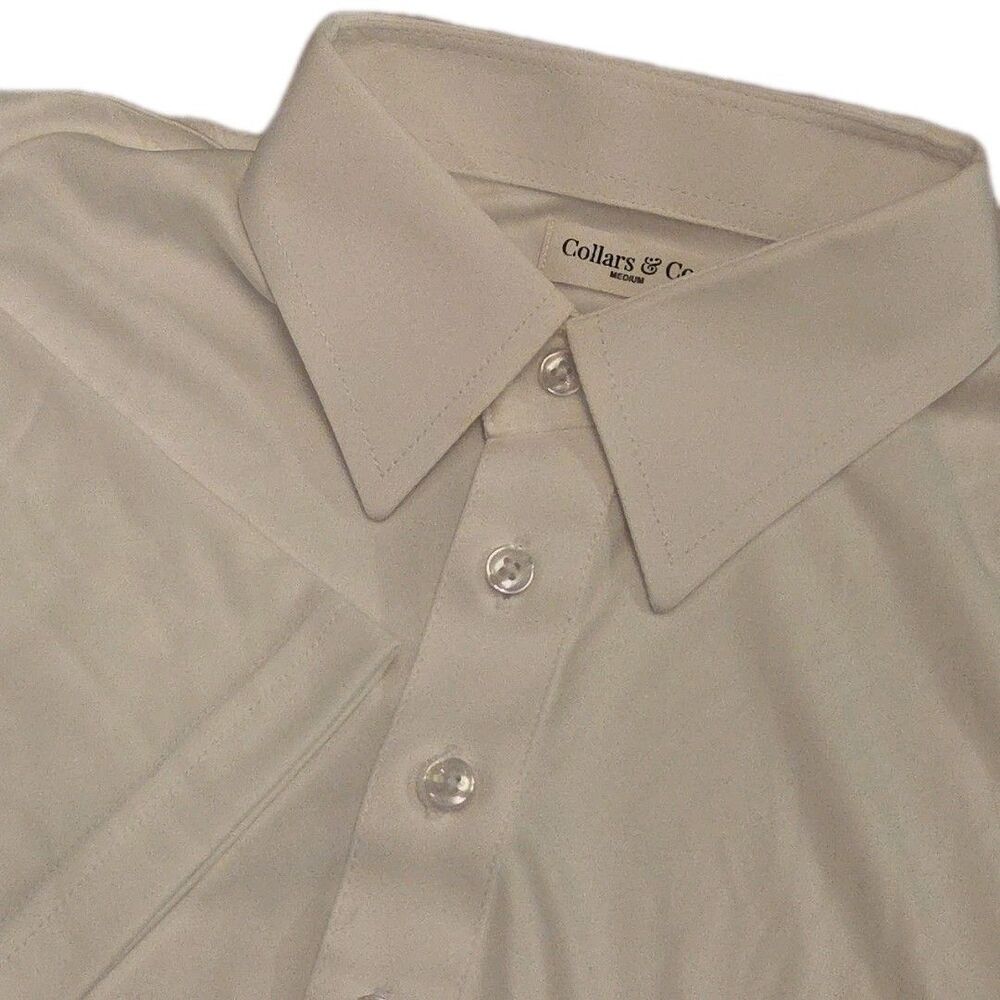NWOT Collars & Co Men’s M English Spread Collar Polo Shirt – Solid White Read